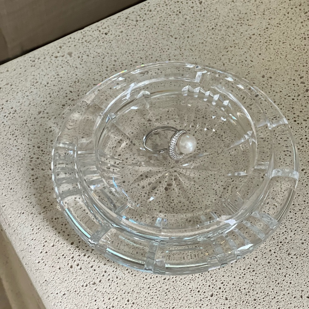 Vintage Waterford Crystal 5" x 1.3" Decorative Bowl Ashtray vanity tray